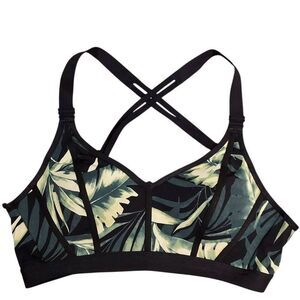 Victoria’s Secret 32D Palm‑Print VSX Strappy Bralette/Sports Bra – Criss‑Cross B